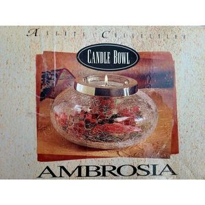 Ambrosia Brass and Crackled Glass Potpourri Candle Bowl